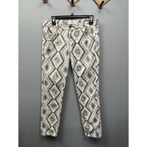 Workshop By Andrea‎ Jovine Pants Womens Size 4 Gray Geometric Straight Leg Jeans